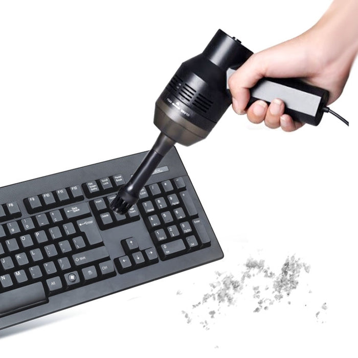 HK-6019A 3,5 W tragbarer leistungsstarker USB-Saugreiniger, Computertastatur-Bürstendüse, Staubsammler, Handsauger-Reinigungsset zum Reinigen von Laptop-PCs/Haustieren, USB-Kabellänge: 1,8 m, DC 5 V (schwarz)