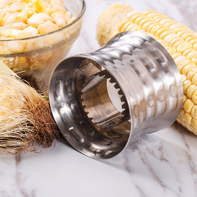 Round Shaped 304 Stainless Steel Household Corn Cutter Cob Corn Stripper Kitchen Tool, Stainless Steel