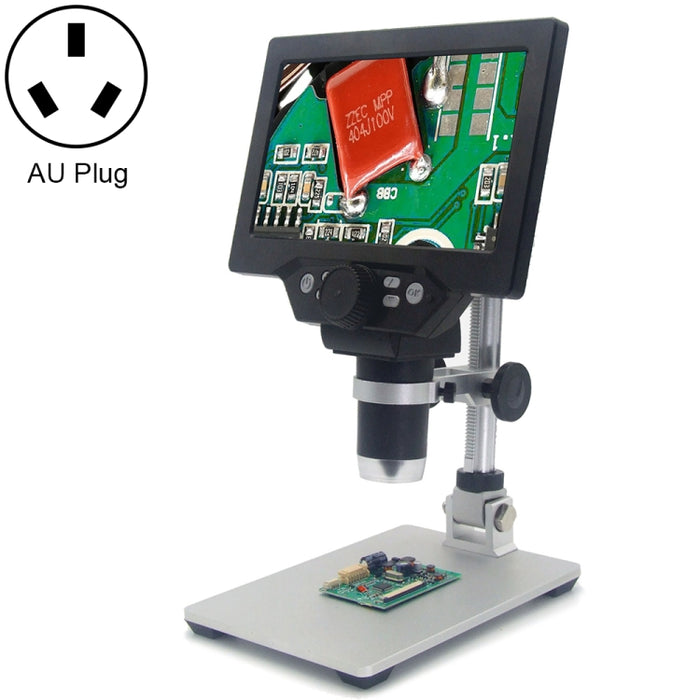 G1200 7-Zoll-LCD-Bildschirm 1200X Tragbares elektronisches digitales Tischmikroskop, AU-Stecker, Lithiumbatterie AU-Stecker, Lithiumbatterie EU-Stecker, Lithiumbatterie UK-Stecker, Lithiumbatterie US-Stecker