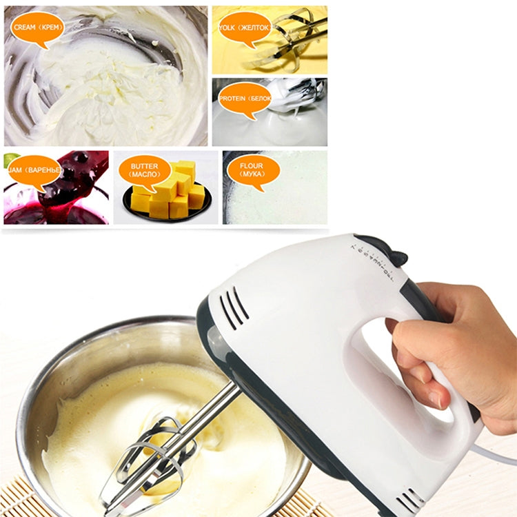 KN007364 100W Household Seven-speed Adjustable Handheld Electric Egg Beater, EU Plug