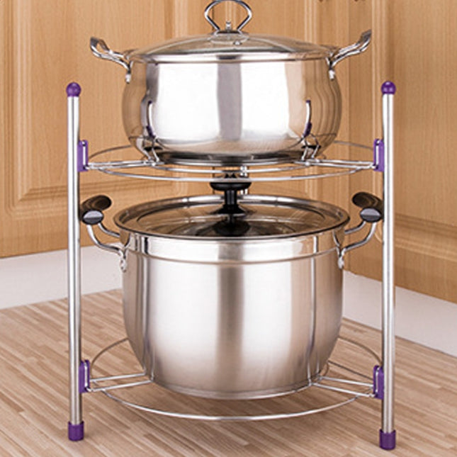 Multi-function Kitchen Pot Rack Double-layer Wok Soup Pot Stainless Steel Pot Rack, Double-layer