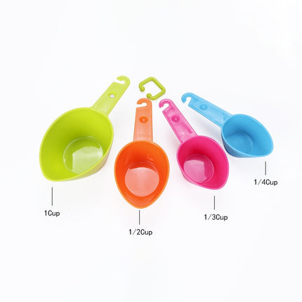 kn7600 9 in 1 Colorful Pointed Plastic Measuring Spoon Measuring Cup Baking Tool Set
