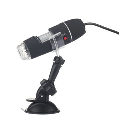 1600X Magnifier HD 0.3MP Image Sensor 2 in 1 USB Digital Microscope with 8 LED & Professional Stand, 1600X