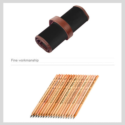 Beginner Sketching Tools (18 PCS Sketching Pencils + Charcoal Pencil + Erasers + Pen Curtain + Art Knife) Sketching Set