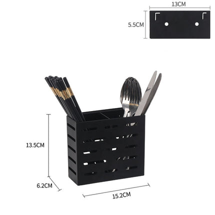 Stainless Steel Wall-mounted Kitchen Rack Double Cage Chopsticks Canister Holder, Chopsticks Canister Holder