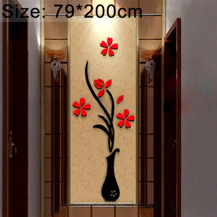 Creative Vase 3D Acrylic Stereo Wall Stickers TV Background Wall Corridor Home Decoration, Size: 79x200x4cm, Size: 79*200cm