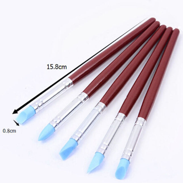 5 Pieces Flexible Rubber Tip Ceramic Clay Indentation Tool Clay Sculpting Shaper, XPC-3203