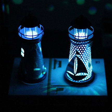 Creative Mediterranean Style Iron Handmade Flash Lighthouse, Random Style Delivery, Size: 18.5*7.5cm, Size: 18.5*7.5cm