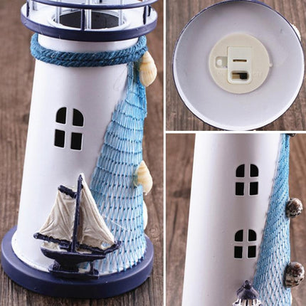 Creative Mediterranean Style Iron Handmade Flash Lighthouse, Random Style Delivery, Size: 14.5*6.5cm, Size: 14.5*6.5cm
