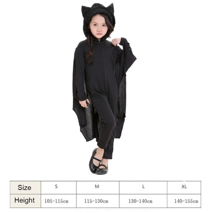 Halloween Costume Children Jumpsuit Bat Style Cosplay Costumes Stage Suit Size:S, Suggested Height:105-115cm