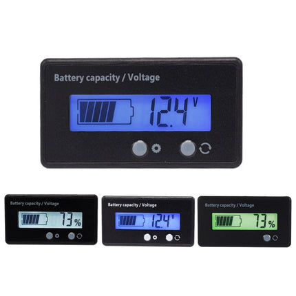 H6133 12V-84V Lead-acid Battery Voltage Tester Percentage Voltmeter Gauge Lithium Battery Status Monitor, 12V-84V Blue Light, 12V-84V Green Light, 12V-84V White Light