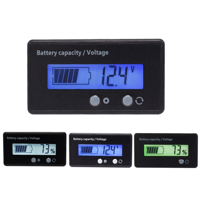 H6133 12V-84V Lead-acid Battery Voltage Tester Percentage Voltmeter Gauge Lithium Battery Status Monitor, 12V-84V Blue Light, 12V-84V Green Light, 12V-84V White Light