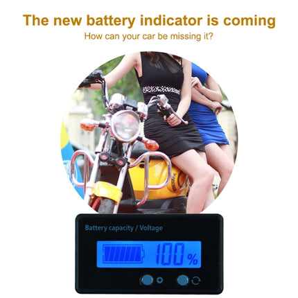 H6133 12V-84V Lead-acid Battery Voltage Tester Percentage Voltmeter Gauge Lithium Battery Status Monitor, 12V-84V Blue Light, 12V-84V Green Light, 12V-84V White Light