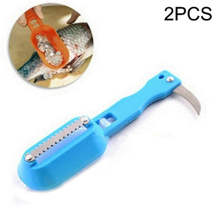 2 PCS Kitchen Essential Fish Scraper Fish Scale Planing Knife with Cover, 20x5.2cm Pink, 20x5.2cm Green, 20x5.2cm Blue