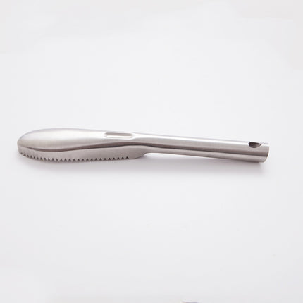 Kitchen Essential Stainless Steel Bidirectional Sawtooth Fish Scraper Fish Scale Planing Knife, 22.5x3cm