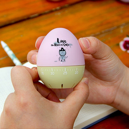Cute Cartoon Mechanical Egg Kitchen Timer Alarm Clock Students Learn Time Management Machines,Random Color Delivery, Egg