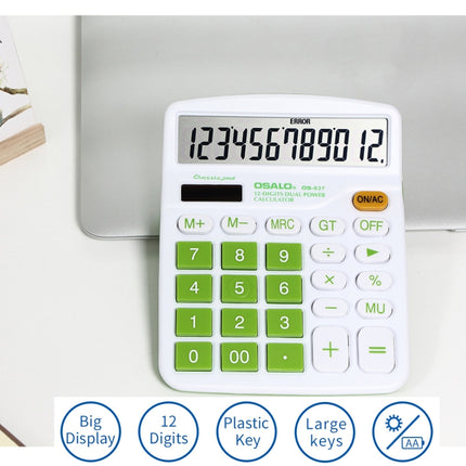 OSALO OS-837VC 12 Digits Colorful Desktop Calculator Solar Energy Dual Power Calculator