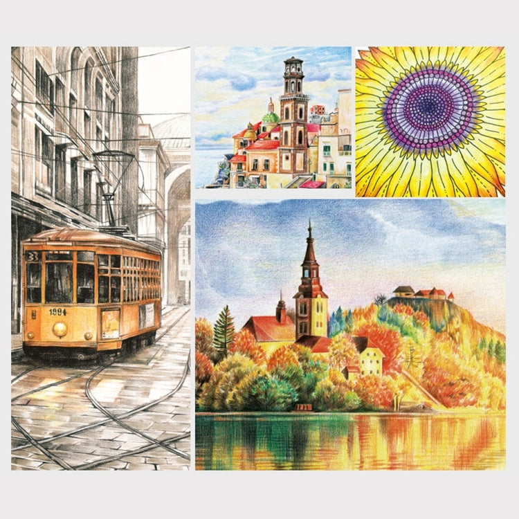 Professional Art Sketch Coloring Books Drawing Vibrant Colors 48-color Wooden Colored Pencils Set