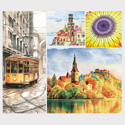 Professional Art Sketch Coloring Books Drawing Vibrant Colors 48-color Wooden Colored Pencils Set