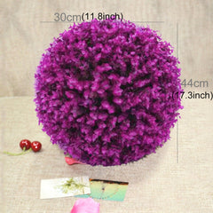 Artificial Purple Eucalyptus Plant Ball Topiary Wedding Event Home Outdoor Decoration Hanging Ornament, Diameter: 17 inch