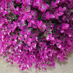 Artificial Purple Eucalyptus Plant Ball Topiary Wedding Event Home Outdoor Decoration Hanging Ornament, Diameter: 17 inch