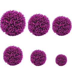Artificial Purple Eucalyptus Plant Ball Topiary Wedding Event Home Outdoor Decoration Hanging Ornament, Diameter: 17 inch