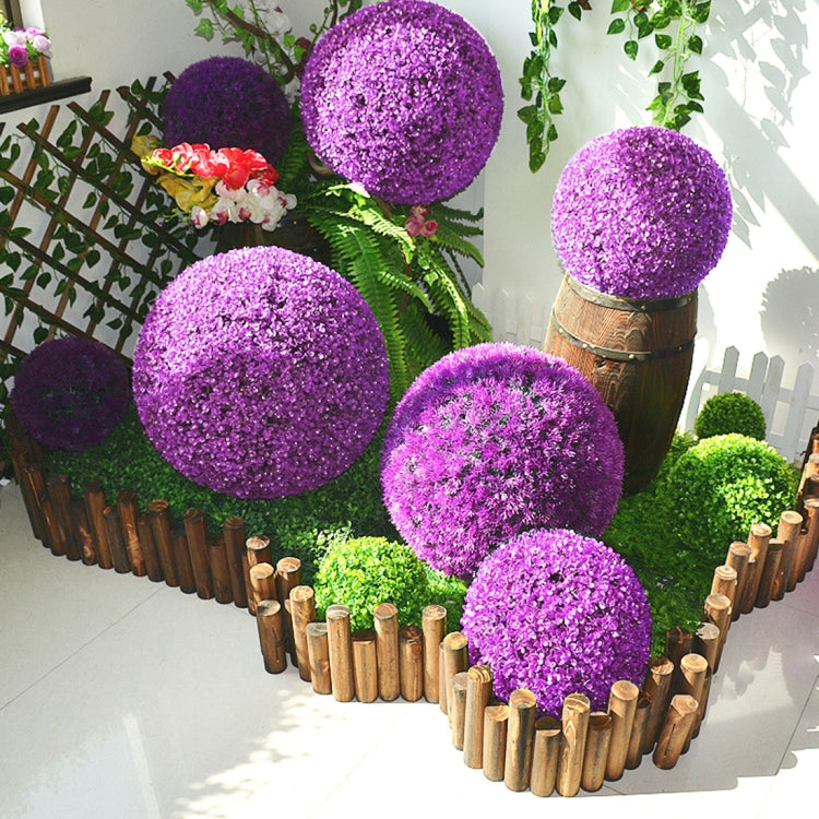 Artificial Purple Eucalyptus Plant Ball Topiary Wedding Event Home Outdoor Decoration Hanging Ornament, Diameter: 17 inch
