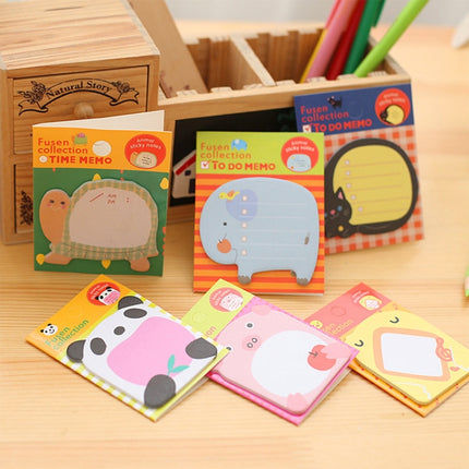40 PCS Cartoon Animal Shaped Self Adhesive Memo Pad N-times Sticky Notes Bookmark School Office Supply, Random Style Delivery, Adhesive Memo Pad