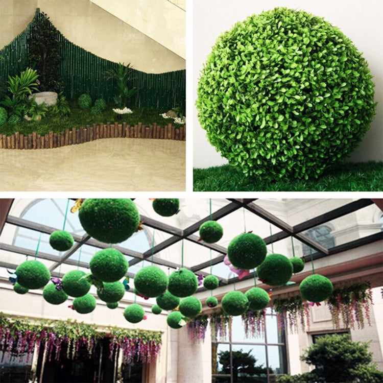 Artificial Green Eucalyptus Plant Ball Topiary Wedding Event Home Outdoor Decoration Hanging Ornament, Diameter: 17 inch