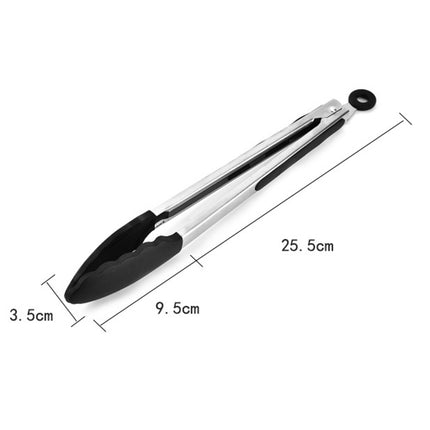12 inch Silicone Non-slip Food Bread Barbecue BBQ Clip Tongs Kitchen Tools, 12 inch Black, 12 inch Red