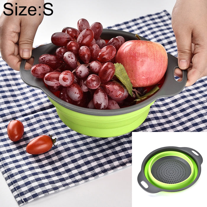 Creative Folding Vegetables Fruits Storage Basket Organizer Drain Basket, S, Size: 24.5*20*9cm, Size: S