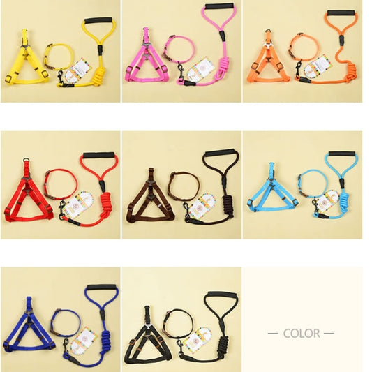 Pet Dog Collar + Harness + Leash Three Sets, L, Harness Chest Size: 57-90cm, Collar Neck Size: 40-64cm, Pet Weight: 35kg Below, Harness Chest Size: 57-90cm, Collar Neck Size: 40-64cm