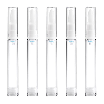 5 PCS Clear Empty Travel Portable Refillable Plastic Pump Bottle Containers, 15ml