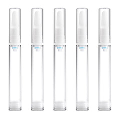 5 PCS Clear Empty Travel Portable Refillable Plastic Pump Bottle Containers, 15ml