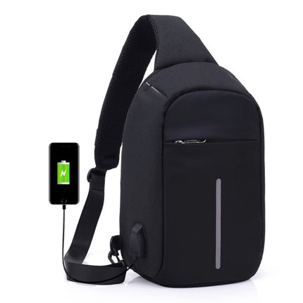 Multi-Function Portable Casual Chest Bag Outdoor Sports Anti-theft Shoulder Bag with External USB Charging Interface for Men / Women