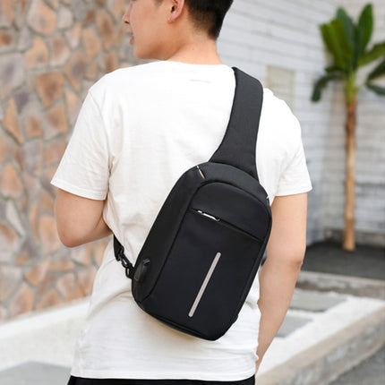Multi-Function Portable Casual Chest Bag Outdoor Sports Anti-theft Shoulder Bag with External USB Charging Interface for Men / Women