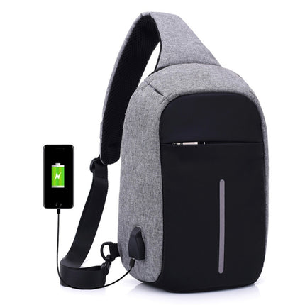 Multi-Function Portable Casual Chest Bag Outdoor Sports Anti-theft Shoulder Bag with External USB Charging Interface for Men / Women