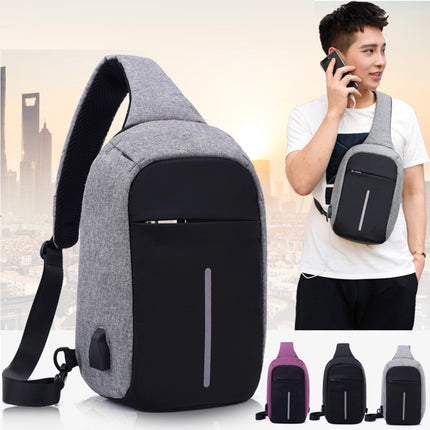 Multi-Function Portable Casual Chest Bag Outdoor Sports Anti-theft Shoulder Bag with External USB Charging Interface for Men / Women