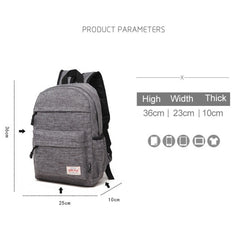 Universal Multi-Function Canvas Cloth Laptop Computer Shoulders Backpack Students Bag for 13-15 inch, Size: 36x25x10cm