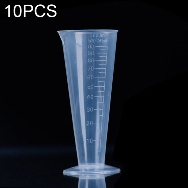 10 PCS 100ml Food Grade PP Plastic Flask Digital Cone Measuring Cup Cylinder Scale Measure Glass Lab Laboratory Tools, 100ml