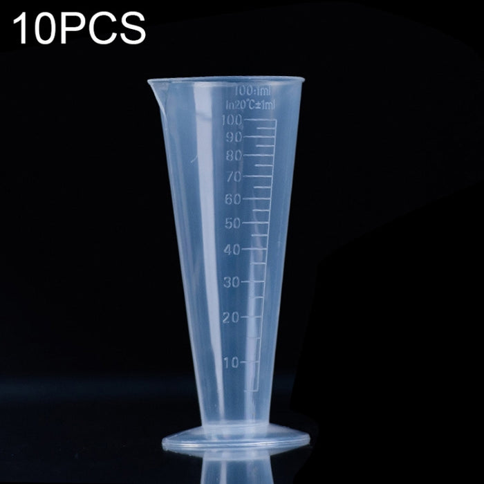 10 PCS 100ml Food Grade PP Plastic Flask Digital Cone Measuring Cup Cylinder Scale Measure Glass Lab Laboratory Tools, 100ml