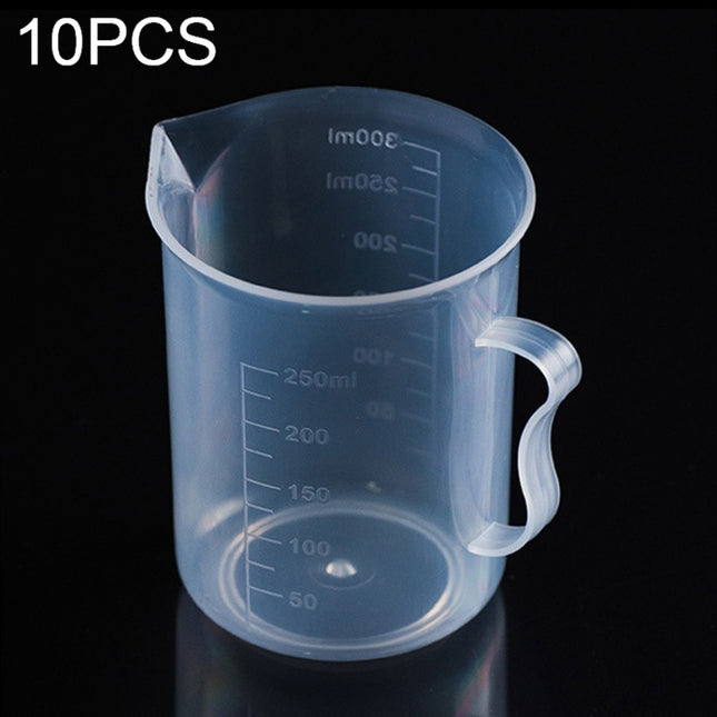 10 PCS 250ml Food Grade PP Plastic Flask Digital Measuring Cup Cylinder Scale Measure Glass Lab Laboratory Tools, 250ml