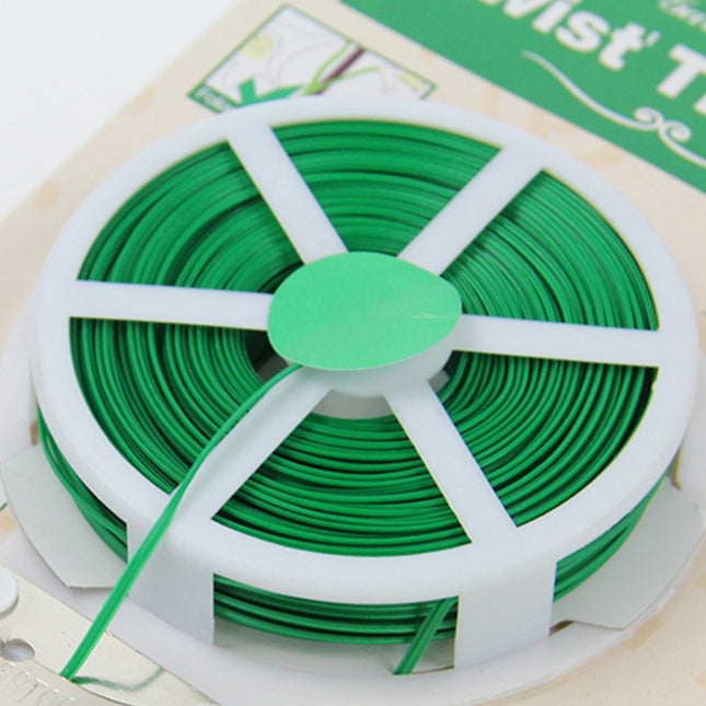 50m Gardening Accessories Tool Package Plastic Flower Wood Tie Line Twist Tie Reel Plant Tie-Line Spool with a Cutter, Package Plastic Flower Wood Tie Line