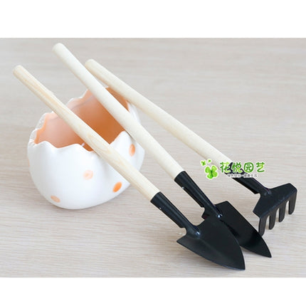4pcs Rake Shovel Digging Trowel 3 in 1  Wooden Handle Metal Head Mini Garden Plant Tool Gardening Tool, Plant Tool 1