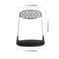 Stainless Steel Manual Pumpkin Potato Ricer Masher with Broad and Ergonomic Horizontal Handle, Single layer stainless