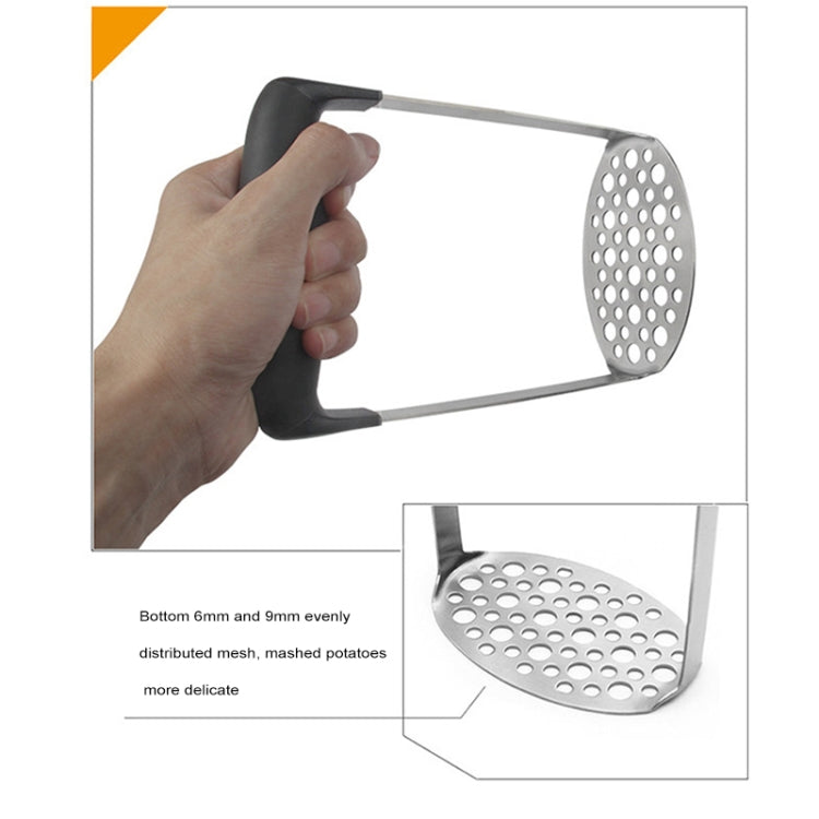 Stainless Steel Manual Pumpkin Potato Ricer Masher with Broad and Ergonomic Horizontal Handle, Single layer stainless