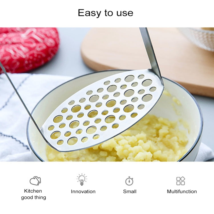 Stainless Steel Manual Pumpkin Potato Ricer Masher with Broad and Ergonomic Horizontal Handle, Single layer stainless