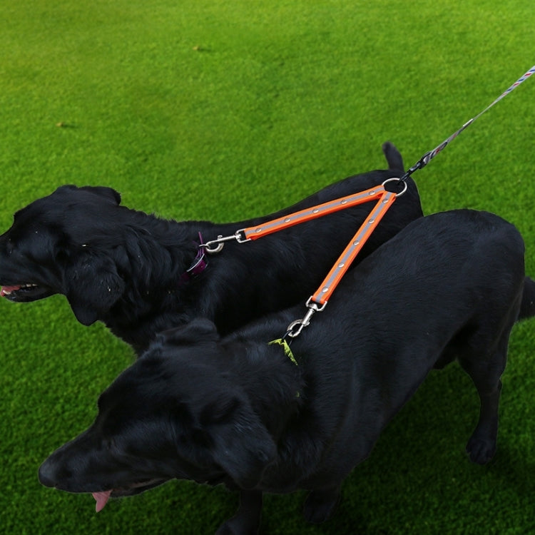 TPU Material Pet Dogs 2 in 1 Tangle-free Traction Rope Double Pet Dog Walking Leash, Length: 25 cm, 25 cm (Green), 2 in 1 (Red)