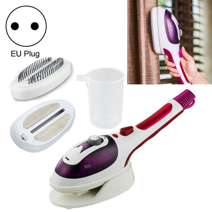 Multifunction Household Handheld Steamer Travel Portable Hand - Held Steam Hanging Hot Machine Ceramic Bottom with Flannelette Brush & Hair Brush & Measuring Cup,EU Plug