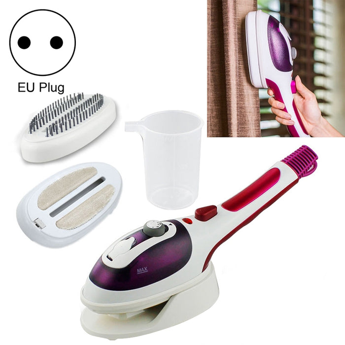 Multifunction Household Handheld Steamer Travel Portable Hand - Held Steam Hanging Hot Machine Ceramic Bottom with Flannelette Brush & Hair Brush & Measuring Cup,EU Plug, EU Plug Purple, EU Plug Blue